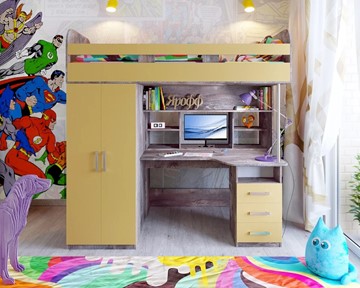 Детская кровать-шкаф Аракс, каркас Бетон, фасад Зира в Великом Новгороде