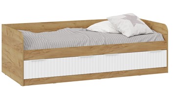 1-спальная детская кровать Хилтон Тип 1 900 (Дуб Крафт Золотой/Белый матовый) в Великом Новгороде
