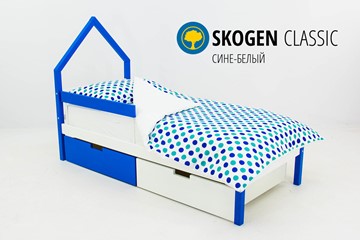 Кровать-домик мини Skogen сине-белый в Великом Новгороде