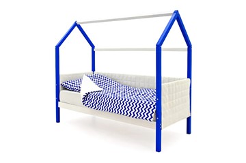 Кровать-домик детская «Svogen сине-белый» мягкая в Великом Новгороде