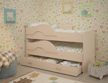 Детская двухэтажная кровать ТМК Радуга 1.6 с ящиком, цвет Млечный дуб в Великом Новгороде