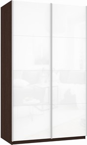 Шкаф Прайм (Белое стекло/Белое стекло) 1200x570x2300, венге в Великом Новгороде