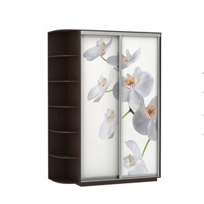 Шкаф 2-дверный Экспресс 1500x600x2200, со стеллажом, Орхидея белая/венге в Великом Новгороде