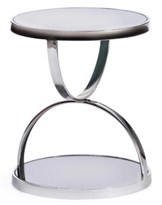 Стеклянный столик в зал GROTTO (mod. 9157) металл/дымчатое стекло, 42х42х50, хром в Великом Новгороде
