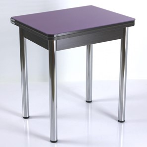 Кухонный пристенный стол СПА-02 СТ2, венге ЛДСП/стекло фиолетовый/39 прямые трубки хром в Великом Новгороде