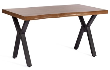 Кухонный обеденный стол EFFRON (mod. 1412) ЛДСП+меламин/металл, 140х80х75, walnut (орех)/чёрный в Великом Новгороде