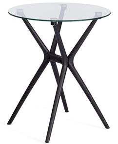 Стеклянный стол PARNAVAZ (mod. 29) пластик/стекло, 60х60х70,5 прозрачный/черный арт.19698 в Великом Новгороде