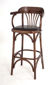 Барный стул 750 мягкий (средний тон, экокожа коричневая) в Великом Новгороде