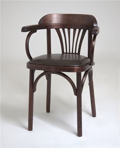 Обеденный стул Элевуд Венский мягкий, кожзам коричневый/темный тон в Великом Новгороде