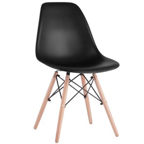 Комплект стульев 4 шт. BRABIX "Eames CF-010", пластик черный, опоры дерево/металл, 532631, 2033A в Великом Новгороде