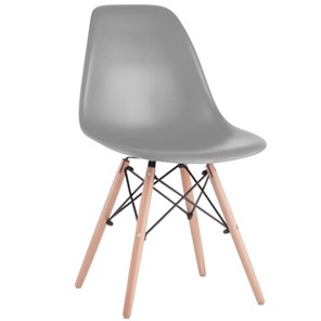 Комплект стульев 4 шт. BRABIX "Eames CF-010", пластик серый, опоры дерево/металл, 532632, 2033A в Великом Новгороде
