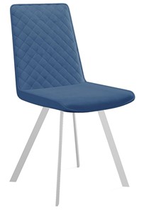 Обеденный стул 202, микровелюр B8 blue, ножки белые в Великом Новгороде