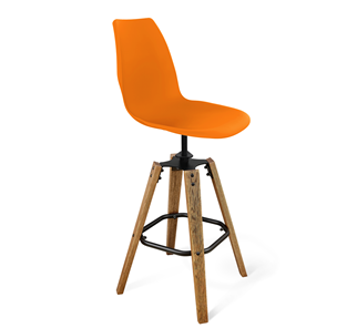 Барный стул SHT-ST29/S93 (оранжевый ral2003/брашированный коричневый/черный муар) в Великом Новгороде