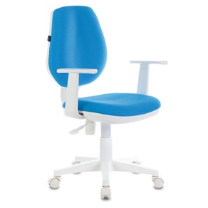 Офисное кресло Brabix Fancy MG-201W (с подлокотниками, пластик белый, голубое) 532411 в Великом Новгороде