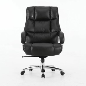 Кресло компьютерное Brabix Premium Bomer HD-007 (рециклированная кожа, хром, черное) 531939 в Великом Новгороде