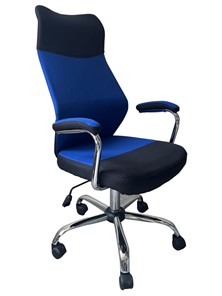 Кресло офисное C168 черный/синий в Великом Новгороде