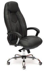 Компьютерное кресло BOSS Lux, кож/зам, черный/черный перфорированный, арт.9160 в Великом Новгороде