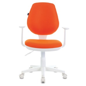 Кресло компьютерное Brabix Fancy MG-201W (с подлокотниками, пластик белый, оранжевое) 532410 в Великом Новгороде