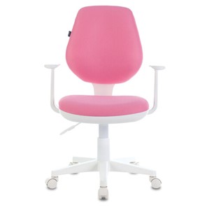Офисное кресло Brabix Fancy MG-201W (с подлокотниками, пластик белый, розовое) 532409 в Великом Новгороде