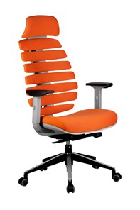 Офисное кресло Riva Chair SHARK (Оранжевый/серый) в Великом Новгороде