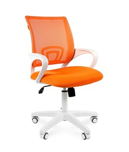 Компьютерное кресло CHAIRMAN 696 white, ткань, цвет оранжевый в Великом Новгороде