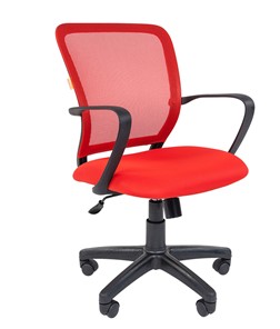 Кресло офисное CHAIRMAN 698 black TW-69, ткань, цвет красный в Великом Новгороде