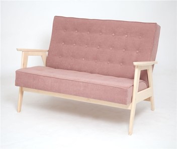 Прямой диван Ретро, двухместный (беленый дуб / RS 12 - розовый) в Великом Новгороде