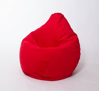 Кресло-мешок Груша большое, велюр однотон, красное в Великом Новгороде