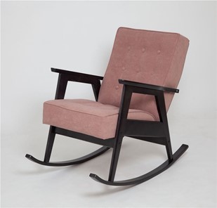 Кресло-качалка Ретро (венге / RS 12 - розовый) в Великом Новгороде