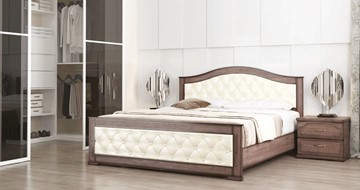 Двуспальная кровать СВ-Стиль Стиль 3, 160х200, кожзам, с основанием в Великом Новгороде