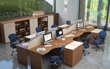 Офисный набор мебели IMAGO - рабочее место, шкафы для документов в Великом Новгороде