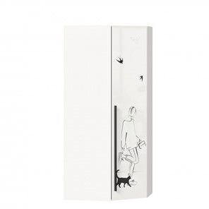 Распашной угловой шкаф Джоли 45 ЛД 535.030, Серый шелк в Великом Новгороде