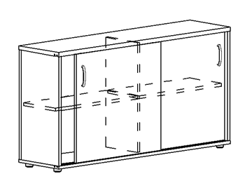 Шкаф-купе низкий Albero, для 2-х столов 70 (144,4х36,4х75,6) в Великом Новгороде
