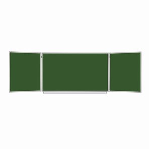 Доска  для мела 3-х элементная 100х150/300 см, 5 рабочих поверхностей, зеленая, BRAUBERG, 231707 в Великом Новгороде