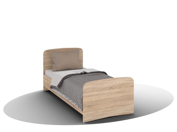 Односпальная кровать ВЕГА Кровать Кр-08 900 с плоским основанием (Сонома) в Великом Новгороде - изображение