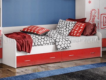Подростковая кровать Алфавит (Красный) с ящиками в Великом Новгороде