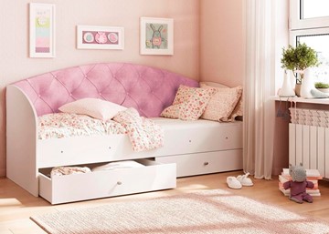 Односпальная детская кровать Эльза без бортика, Розовый (латы) в Великом Новгороде