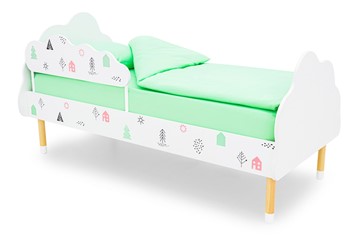 Кровать в детскую Stumpa Облако "Домики розовый, бирюзовый" в Великом Новгороде