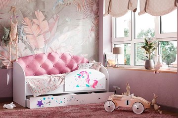 Кровать детская Звездочка с бортиком, Розовый в Великом Новгороде
