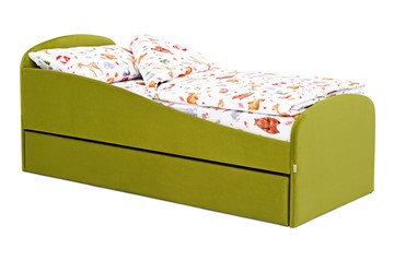 Кровать с ящиком Letmo оливковый (велюр) в Великом Новгороде