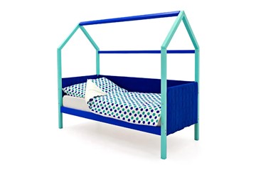Детская кровать-домик Svogen, мятный-синий мягкая в Великом Новгороде