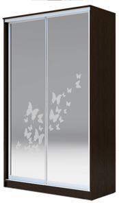 Шкаф 2-х дверный 2300х1682х420 два зеркала, "Бабочки" ХИТ 23-4-17-66-05 Венге Аруба в Великом Новгороде