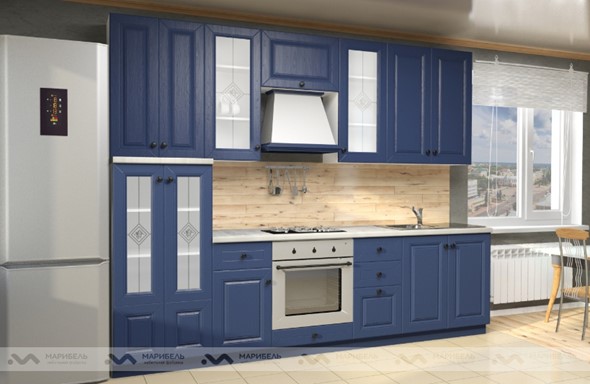Кухонный гарнитур Вена 2800, цвет Синий в Великом Новгороде - изображение