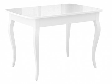 Кухонный стол раскладной Dikline M120 Белый/стекло белое глянец/ножки MC белые в Великом Новгороде