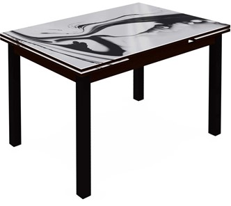 Кухонный стол раздвижной Шанхай исп.2 ноги метал. крашеные №21 (Exclusive h187/черный) в Великом Новгороде