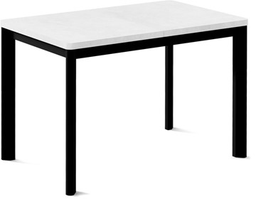 Обеденный раздвижной стол Токио-1L (ноги металлические черные, белый цемент) в Великом Новгороде - предосмотр