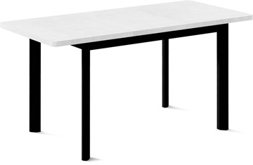Кухонный стол раскладной Токио-2L (ноги металлические черные, белый цемент) в Великом Новгороде - предосмотр 1
