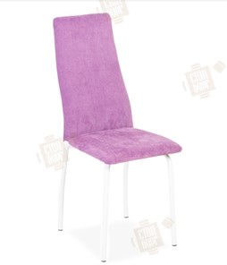 Обеденный стул Волна, каркас металл белый, инфинити фиолетовый в Великом Новгороде