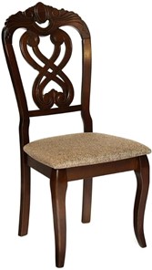 Кухонный стул Андромеда, дерево гевея 47х55х107 Cappuchino/ткань коричневая S 168-7 (2 шт) арт.12895 в Великом Новгороде