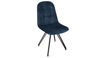 Обеденный стул Райс К4 (Черный муар/Микровелюр Wellmart Blue) в Великом Новгороде